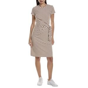 J McLaughlin Catalina Cloth Elora Tie Brown Striped Dress Size Small Nautical